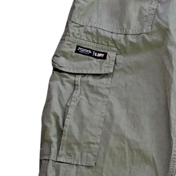 Superdry Low Rise Wide Leg Cargo Pants Womens Size 28x32 Khaki Olive Baggy Loose - Picture 6 of 16